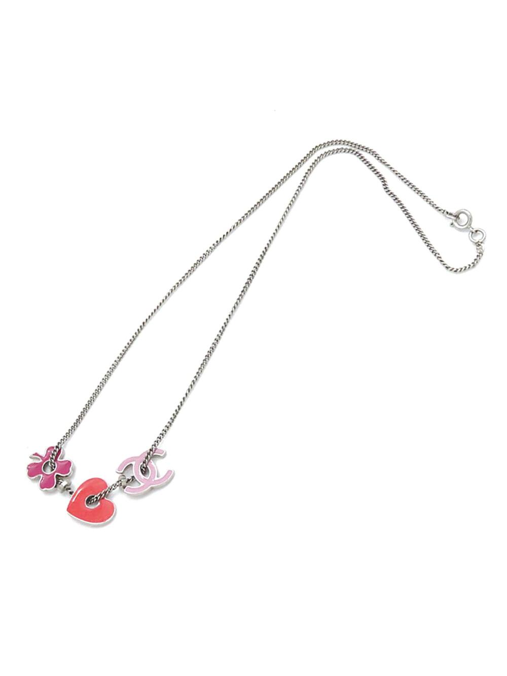 Chanel Cc Silver Plated Enamel Heart #332716C43B
